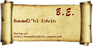 Baumöhl Edvin névjegykártya